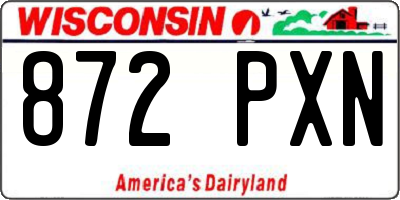 WI license plate 872PXN