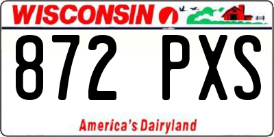 WI license plate 872PXS