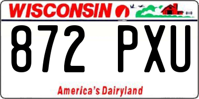 WI license plate 872PXU