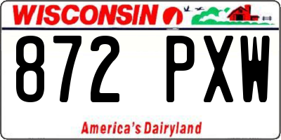 WI license plate 872PXW