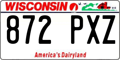 WI license plate 872PXZ
