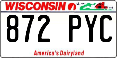 WI license plate 872PYC