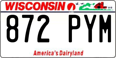 WI license plate 872PYM