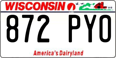 WI license plate 872PYO