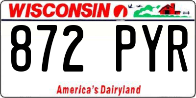 WI license plate 872PYR