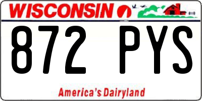 WI license plate 872PYS