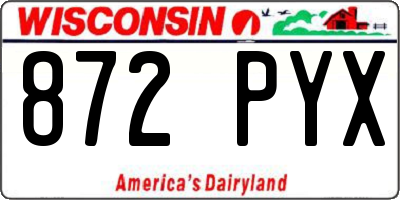WI license plate 872PYX