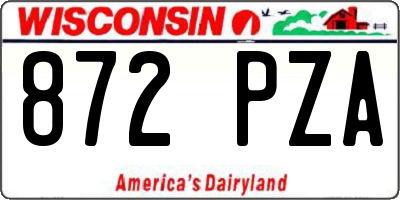 WI license plate 872PZA
