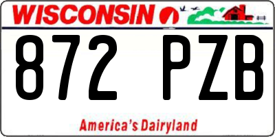 WI license plate 872PZB