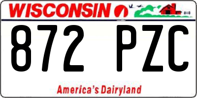 WI license plate 872PZC