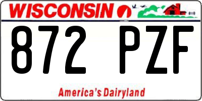 WI license plate 872PZF