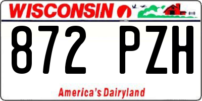 WI license plate 872PZH