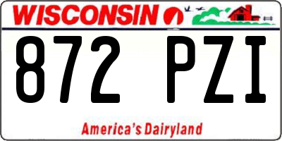WI license plate 872PZI