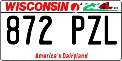 WI license plate 872PZL