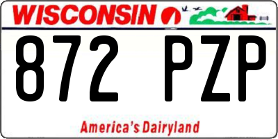 WI license plate 872PZP