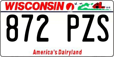 WI license plate 872PZS