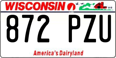 WI license plate 872PZU