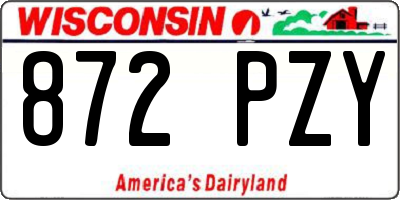 WI license plate 872PZY