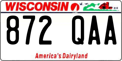 WI license plate 872QAA