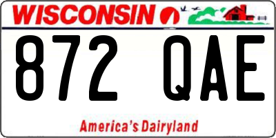 WI license plate 872QAE