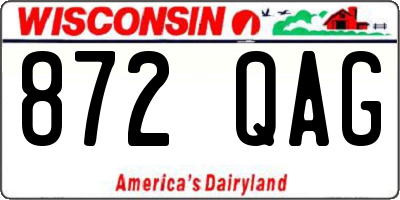 WI license plate 872QAG