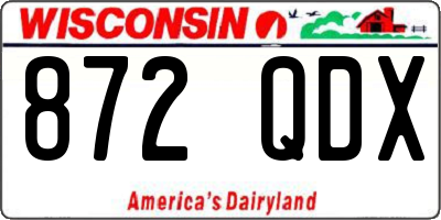 WI license plate 872QDX