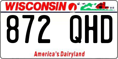 WI license plate 872QHD