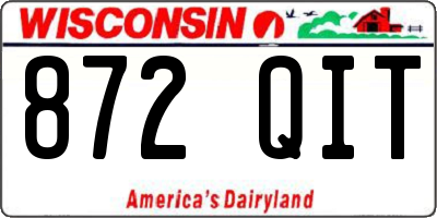 WI license plate 872QIT
