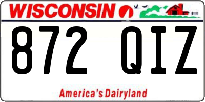 WI license plate 872QIZ