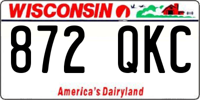 WI license plate 872QKC