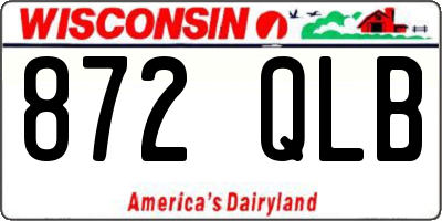 WI license plate 872QLB