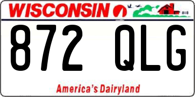 WI license plate 872QLG