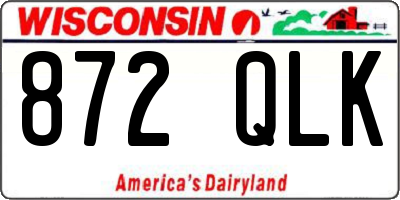 WI license plate 872QLK