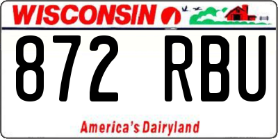 WI license plate 872RBU
