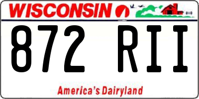 WI license plate 872RII