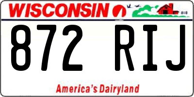 WI license plate 872RIJ