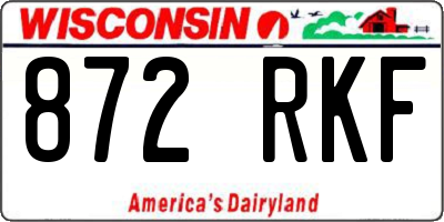 WI license plate 872RKF