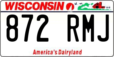 WI license plate 872RMJ