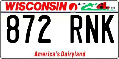 WI license plate 872RNK