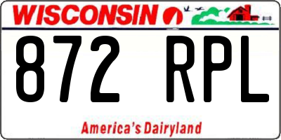 WI license plate 872RPL