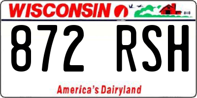 WI license plate 872RSH