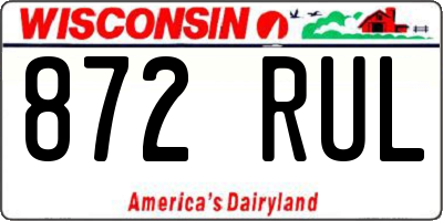 WI license plate 872RUL