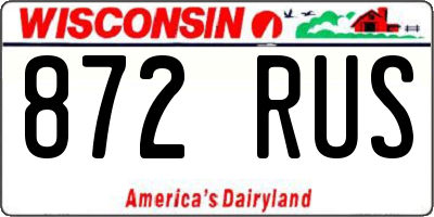 WI license plate 872RUS