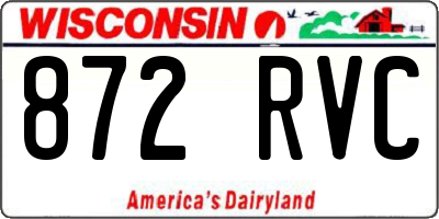 WI license plate 872RVC