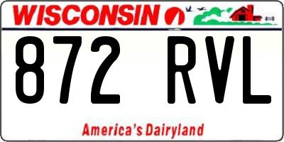 WI license plate 872RVL