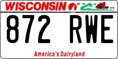 WI license plate 872RWE