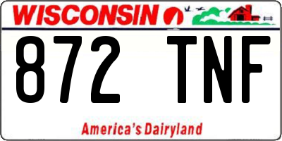 WI license plate 872TNF
