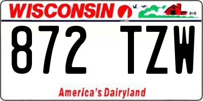 WI license plate 872TZW