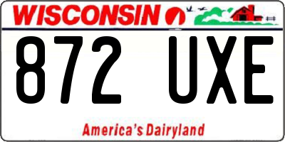 WI license plate 872UXE