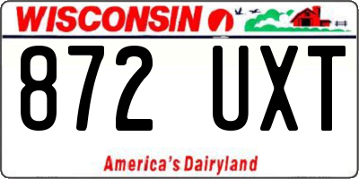 WI license plate 872UXT